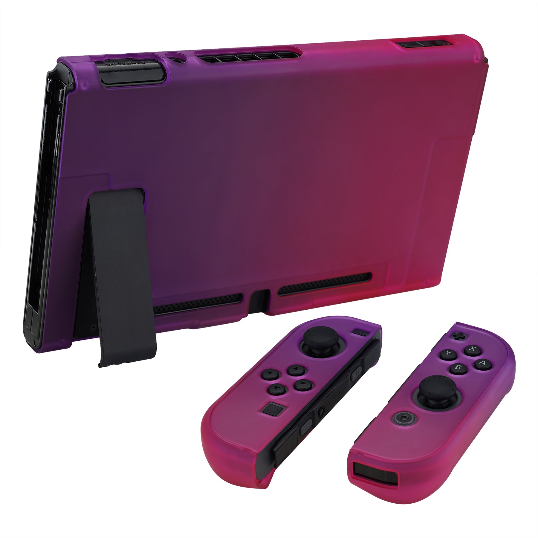 PlayVital Clear Atomic Purple Rose Red Back Cover for Nintendo Switch –  playvital