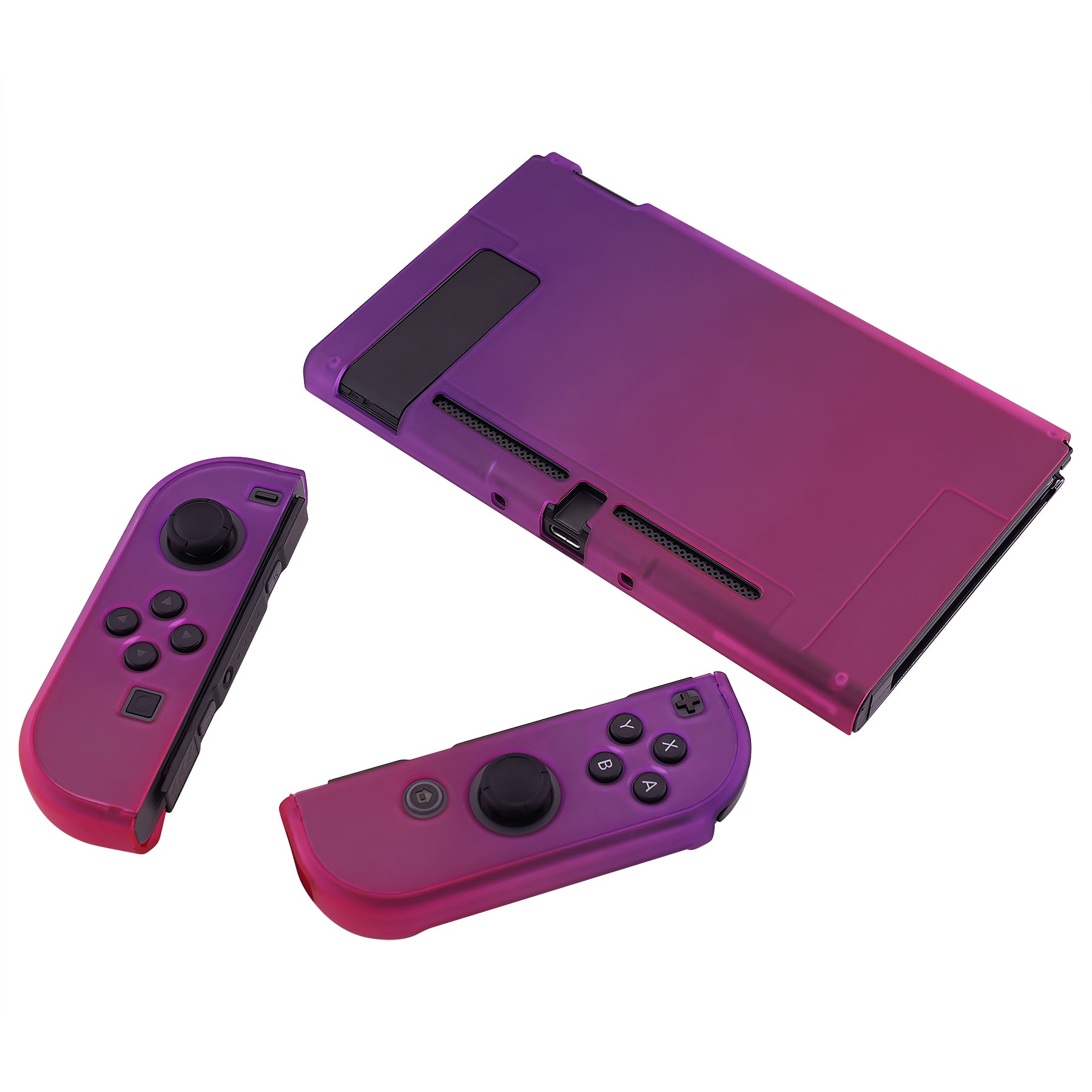 PlayVital Clear Atomic Purple Rose Red Back Cover for Nintendo Switch –  playvital