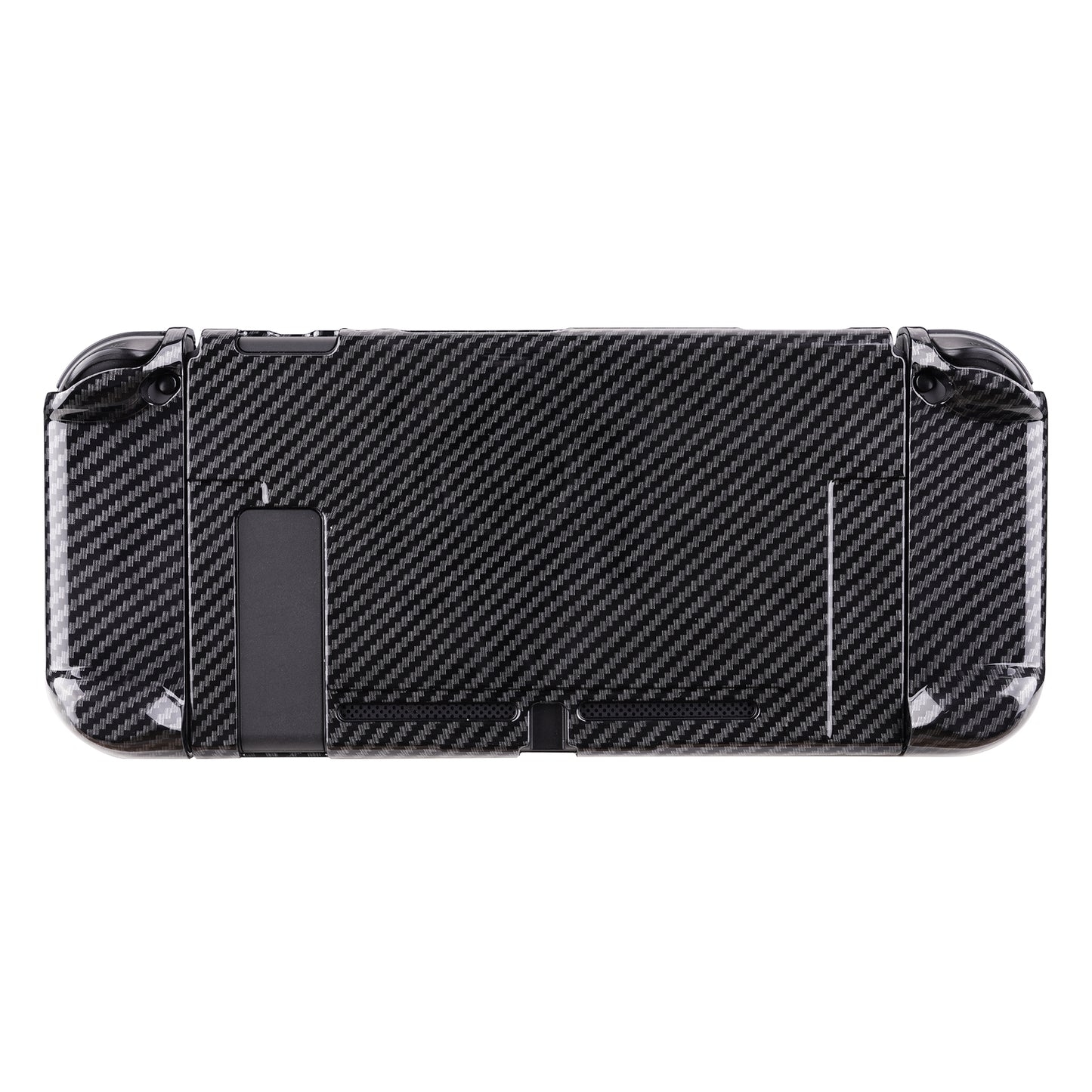 PlayVital Graphite Carbon Fiber Pattern Back Cover for NS Switch Console, NS Joycon Handheld Controller Separable Protector Hard Shell, Customized Dockable Protective Case for NS Switch -  NTS201 PlayVital