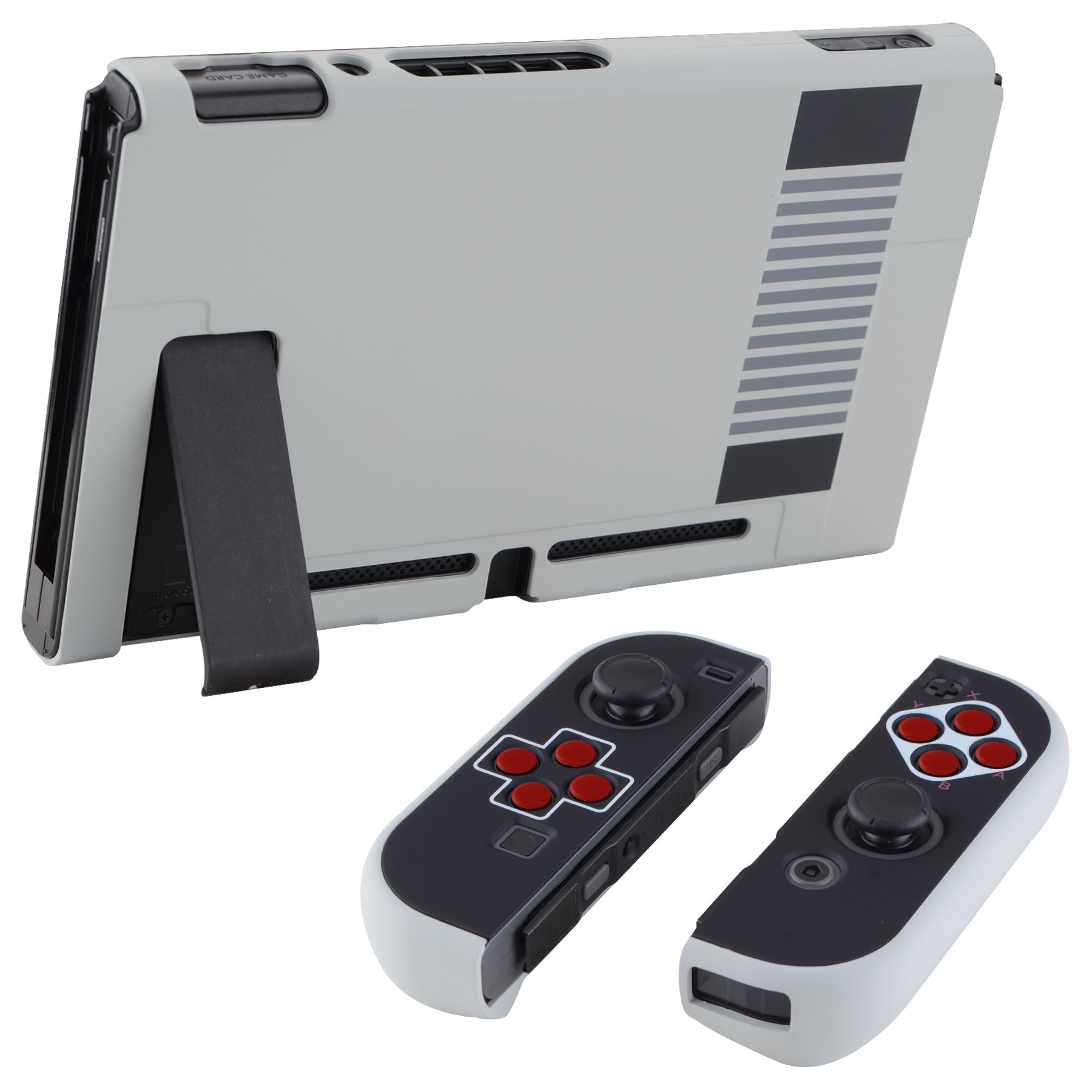 PlayVital Classics NES Style Back Cover for NS Switch Console, NS Joycon  Handheld Controller Separable Protector Hard Shell, Dockable Protective  Case