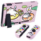 PlayVital Pool Party Kitten Back Cover for NS Switch Console, NS Joycon Handheld Controller Separable Protector Hard Shell, Dockable Protective Case with Colorful ABXY Direction Button Caps - NTT114 PlayVital
