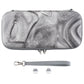 PlayVital Pink Switch Carrying Case, Switch Portable Pouch, Soft Velvet Lining Switch Storage Bag, Travel Case for NS Switch OLED with Thumb Grips Game Cards Slots & Inner Pocket - Silver Swirl - NTW007 PlayVital