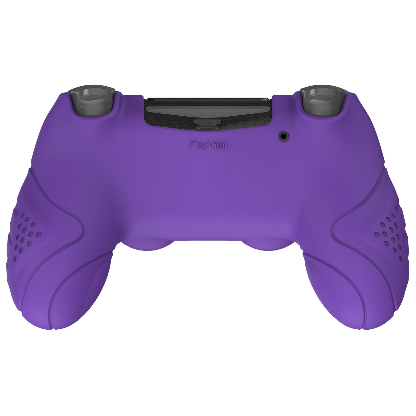 PlayVital Guardian Edition Purple Ergonomic Soft Anti-Slip Controller Silicone Case Cover for PS4, Rubber Protector Skins with black Joystick Caps for PS4 Slim PS4 Pro Controller - P4CC0065 playvital