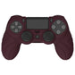 PlayVital Guardian Edition Wine Red Ergonomic Soft Anti-Slip Controller Silicone Case Cover for PS4, Rubber Protector Skins with black Joystick Caps for PS4 Slim PS4 Pro Controller - P4CC0066 playvital