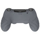 PlayVital Guardian Edition Gray Ergonomic Soft Anti-Slip Controller Silicone Case Cover for PS4, Rubber Protector Skins with black Joystick Caps for PS4 Slim PS4 Pro Controller - P4CC0068 playvital