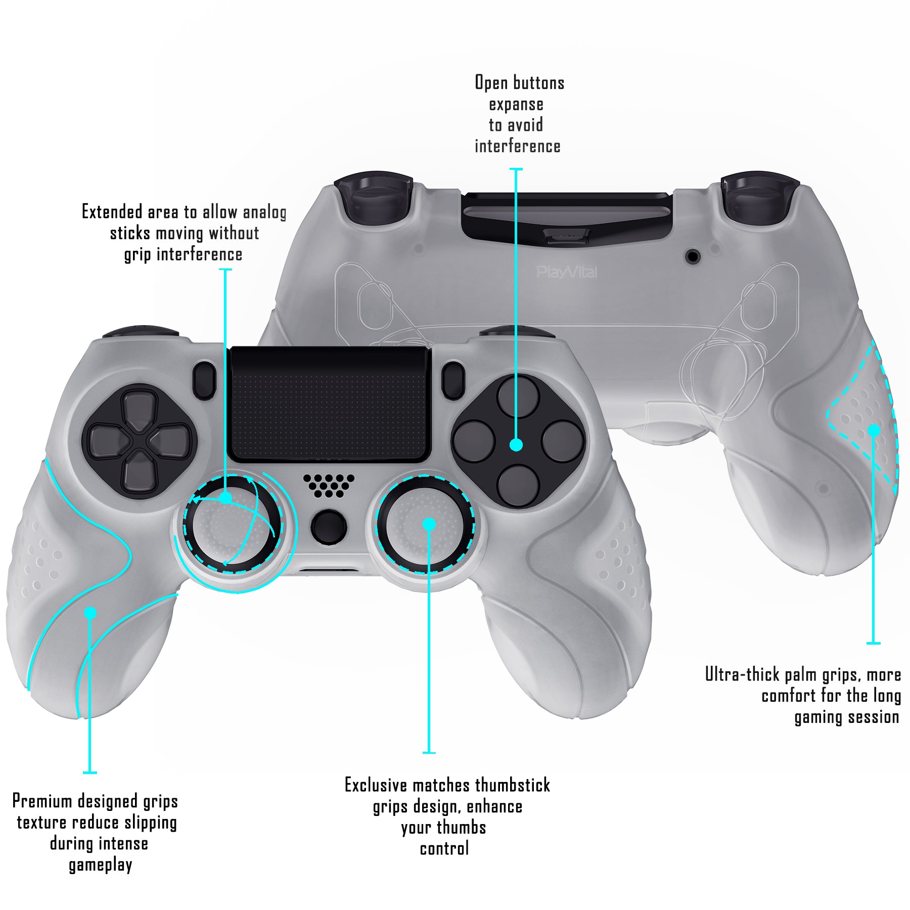  Skin for PS4 Controller, BRHE Anti-Slip Grip Silicone