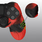 PlayVital Guardian Edition Red & Black Ergonomic Soft Anti-Slip Controller Silicone Case Cover for PS4, Rubber Protector Skins with black Joystick Caps for PS4 Slim PS4 Pro Controller - P4CC0071 playvital