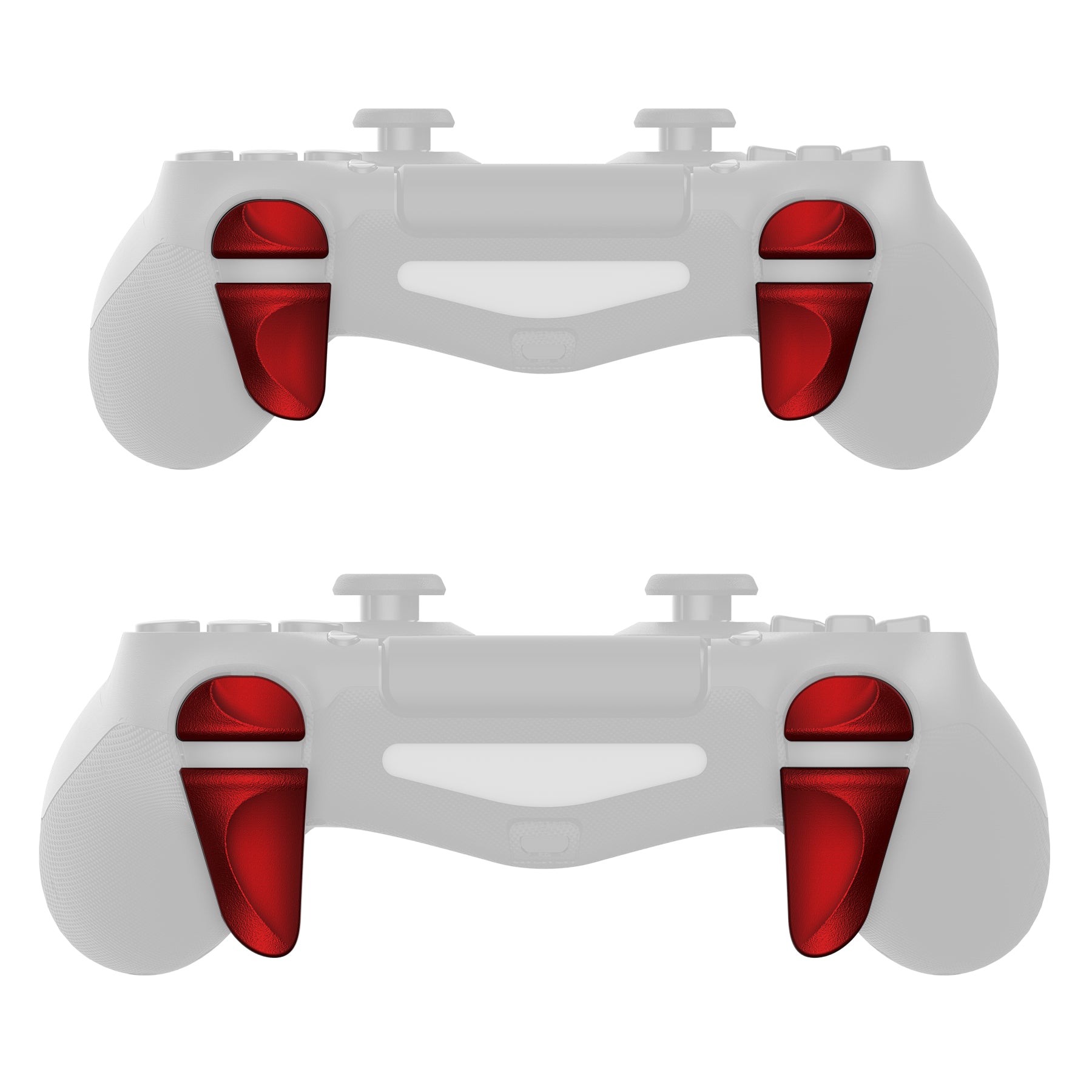 PlayVital 2 Pair Shoulder Buttons Extension Triggers for PS4 All Model Controller, Game Improvement Adjusters for PS4 Controller, Bumper Trigger Extenders for PS4 Slim Pro Controller - Scarlet Red - P4PJ004 PlayVital