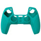 PlayVital Samurai Edition Aqua Green Anti-slip Controller Grip Silicone Skin, Ergonomic Soft Rubber Protective Case Cover for PlayStation 5 PS5 Controller with Black Thumb Stick Caps - BWPF010 PlayVital