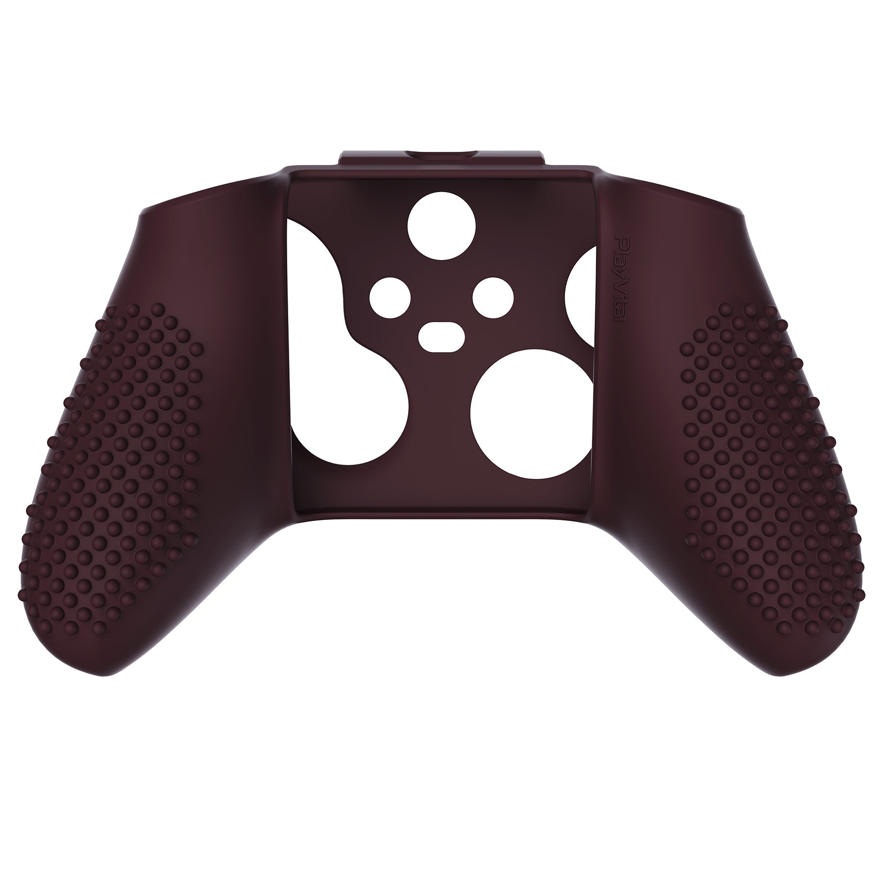 PlayVital Wine Red 3D Studded Edition Anti-slip Silicone Cover Skin for Xbox Series X Controller, Soft Rubber Case Protector for Xbox Series S Controller with 6 Black Thumb Grip Caps - SDX3011 PlayVital
