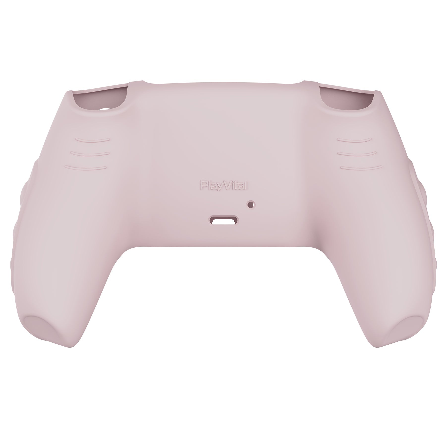 PlayVital Knight Edition Passion Cherry Blossoms & White Two Tone Anti-Slip Silicone Cover Skin for Playstation 5 Controller, Soft Rubber Case for PS5 Controller with Thumb Grip Caps - QSPF008 PlayVital
