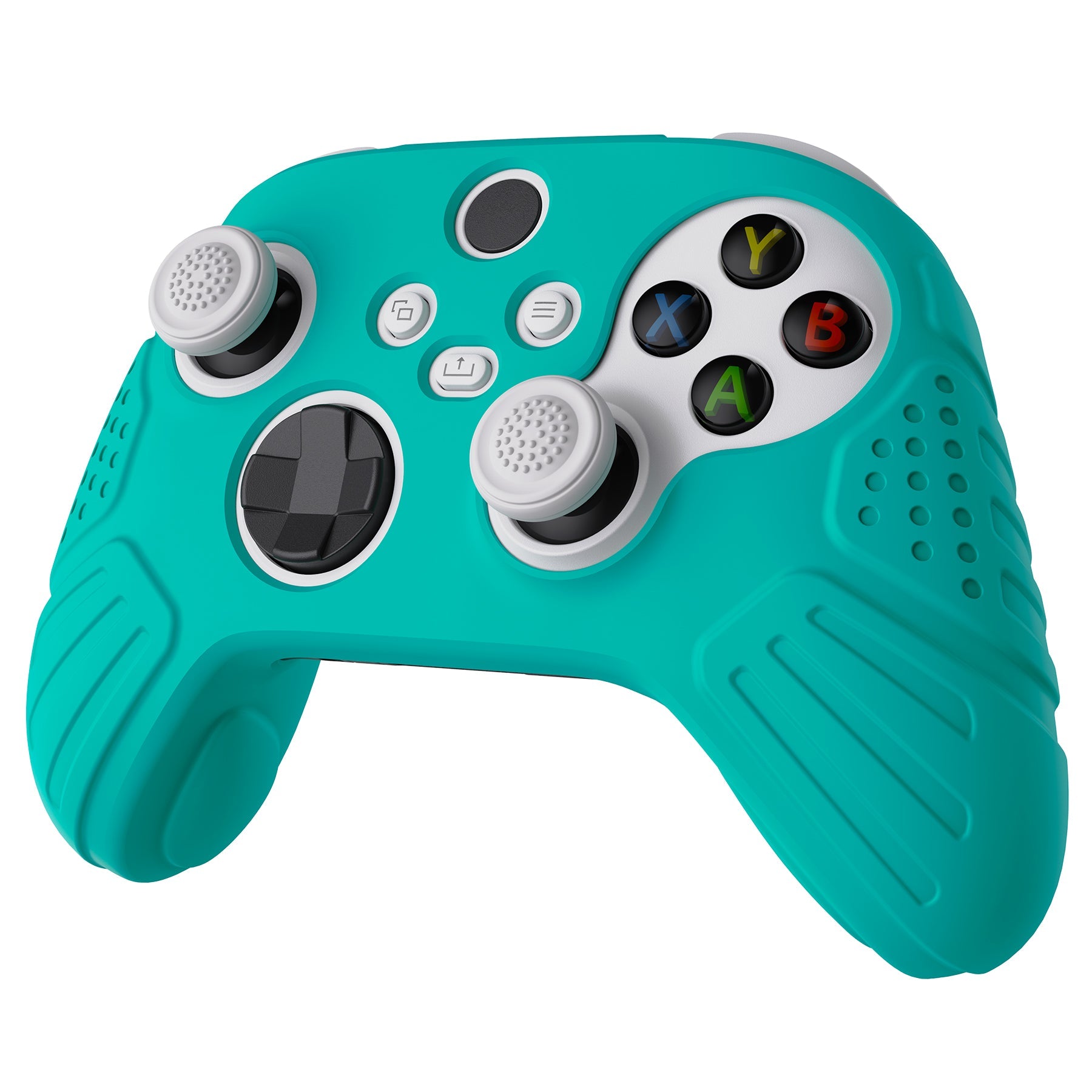 PlayVital Guardian Edition Aqua Green Ergonomic Soft Anti-slip Controller Silicone Case Cover, Rubber Protector Skins with Black Joystick Caps for Xbox Series S and Xbox Series X Controller - HCX3010 PlayVital