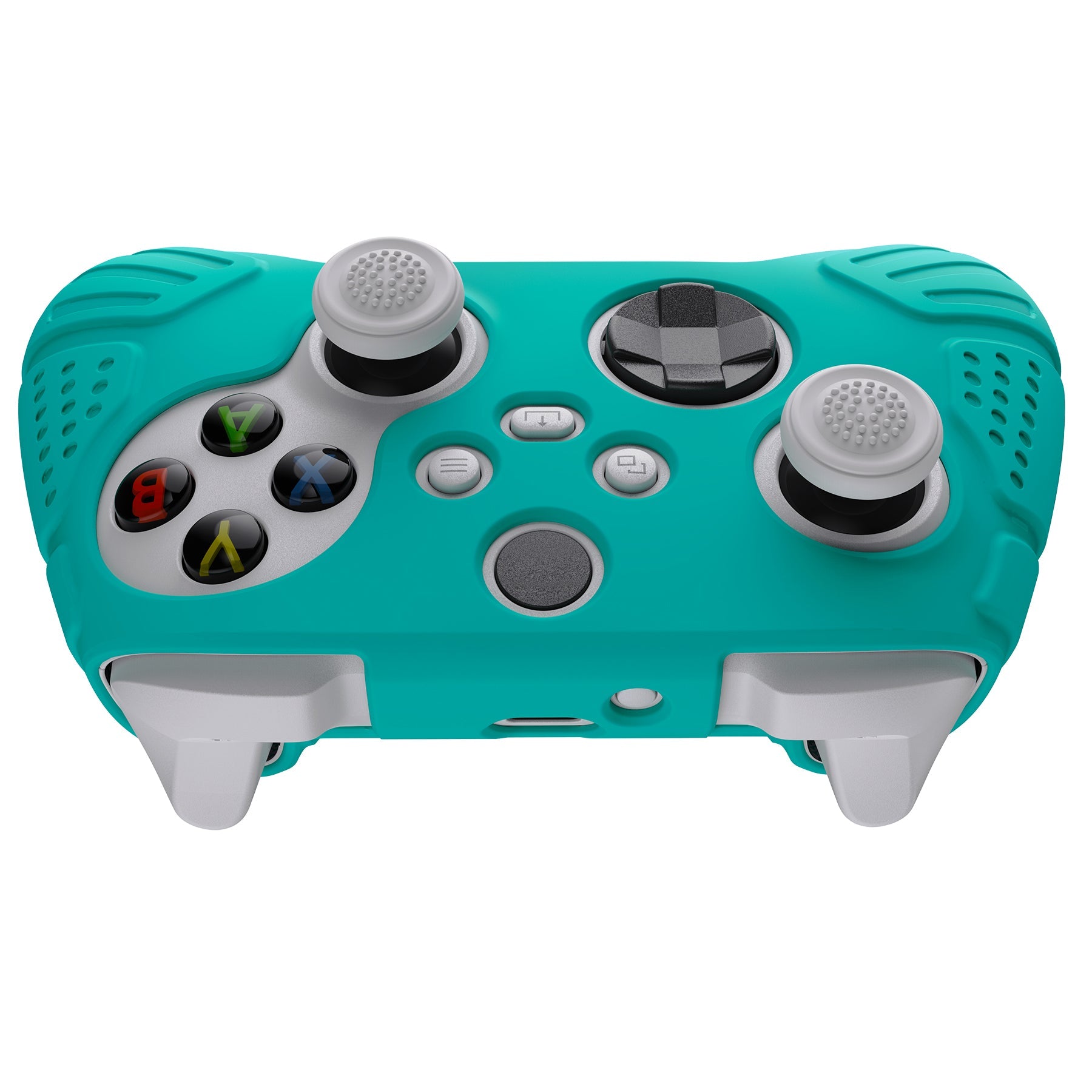 PlayVital Guardian Edition Aqua Green Ergonomic Soft Anti-slip Controller Silicone Case Cover, Rubber Protector Skins with Black Joystick Caps for Xbox Series S and Xbox Series X Controller - HCX3010 PlayVital
