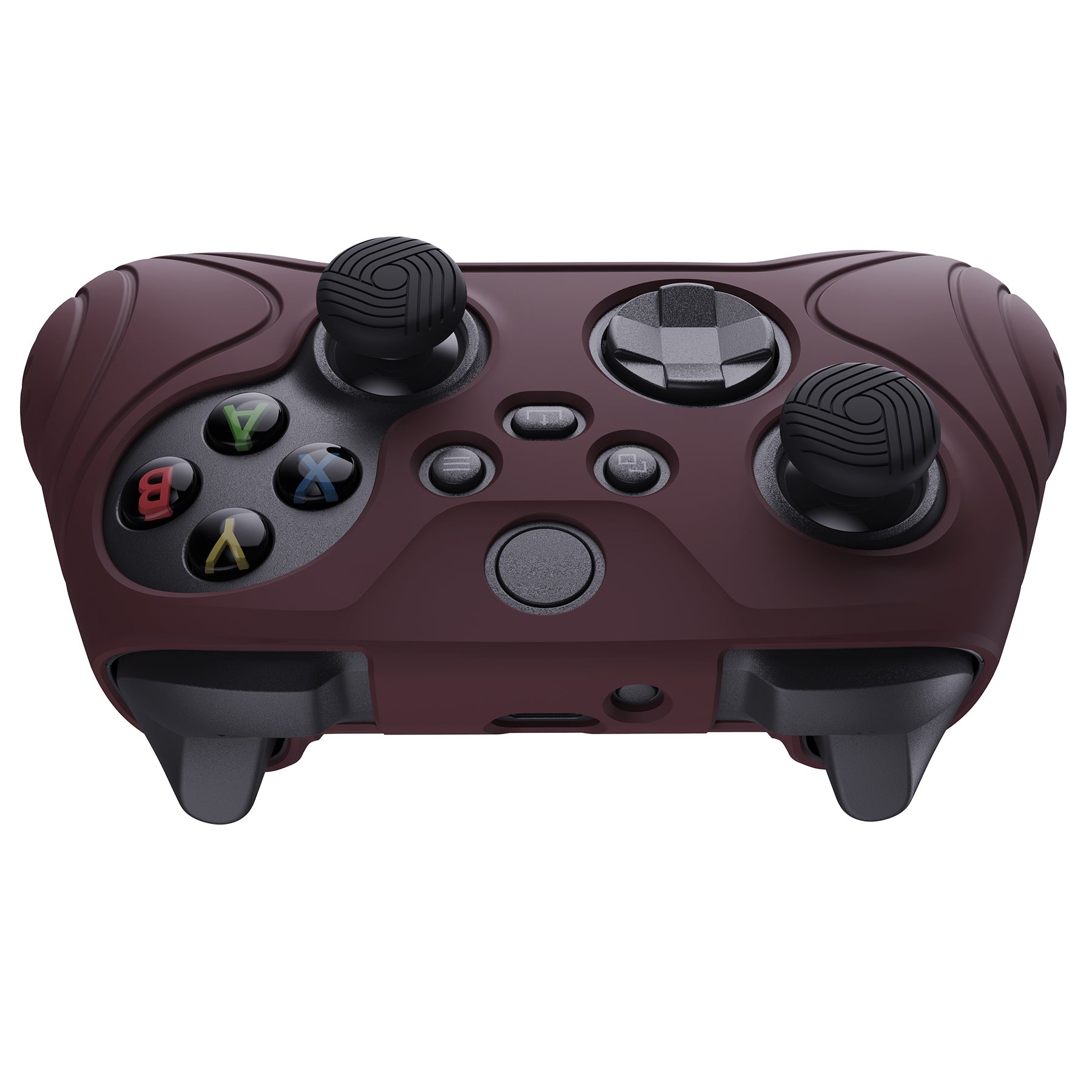 PlayVital Samurai Edition Wine Red Anti-slip Controller Grip Silicone Skin, Ergonomic Soft Rubber Protective Case Cover for Xbox Series S/X Controller with Black Thumb Stick Caps - WAX3011 PlayVital