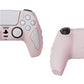 PlayVital Knight Edition Passion Cherry Blossoms & White Two Tone Anti-Slip Silicone Cover Skin for Playstation 5 Controller, Soft Rubber Case for PS5 Controller with Thumb Grip Caps - QSPF008 PlayVital
