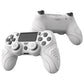 PlayVital Guardian Edition White Ergonomic Soft Anti-Slip Controller Silicone Case Cover for PS4, Rubber Protector Skins with white Joystick Caps for PS4 Slim PS4 Pro Controller - P4CC0060 playvital