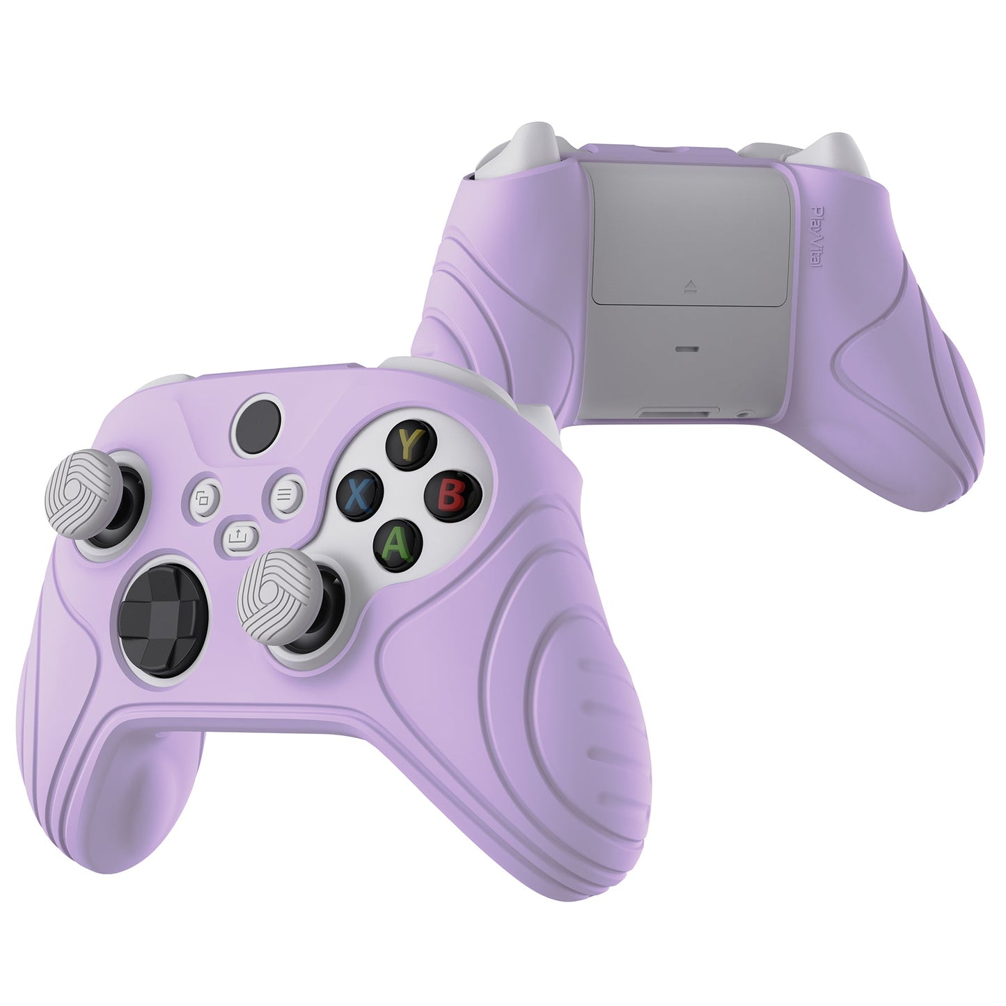 PlayVital Samurai Edition Mauve Purple Anti-slip Controller Grip Silicone Skin, Ergonomic Soft Rubber Protective Case Cover for Xbox Series S/X Controller with Black Thumb Stick Caps - WAX3009 PlayVital