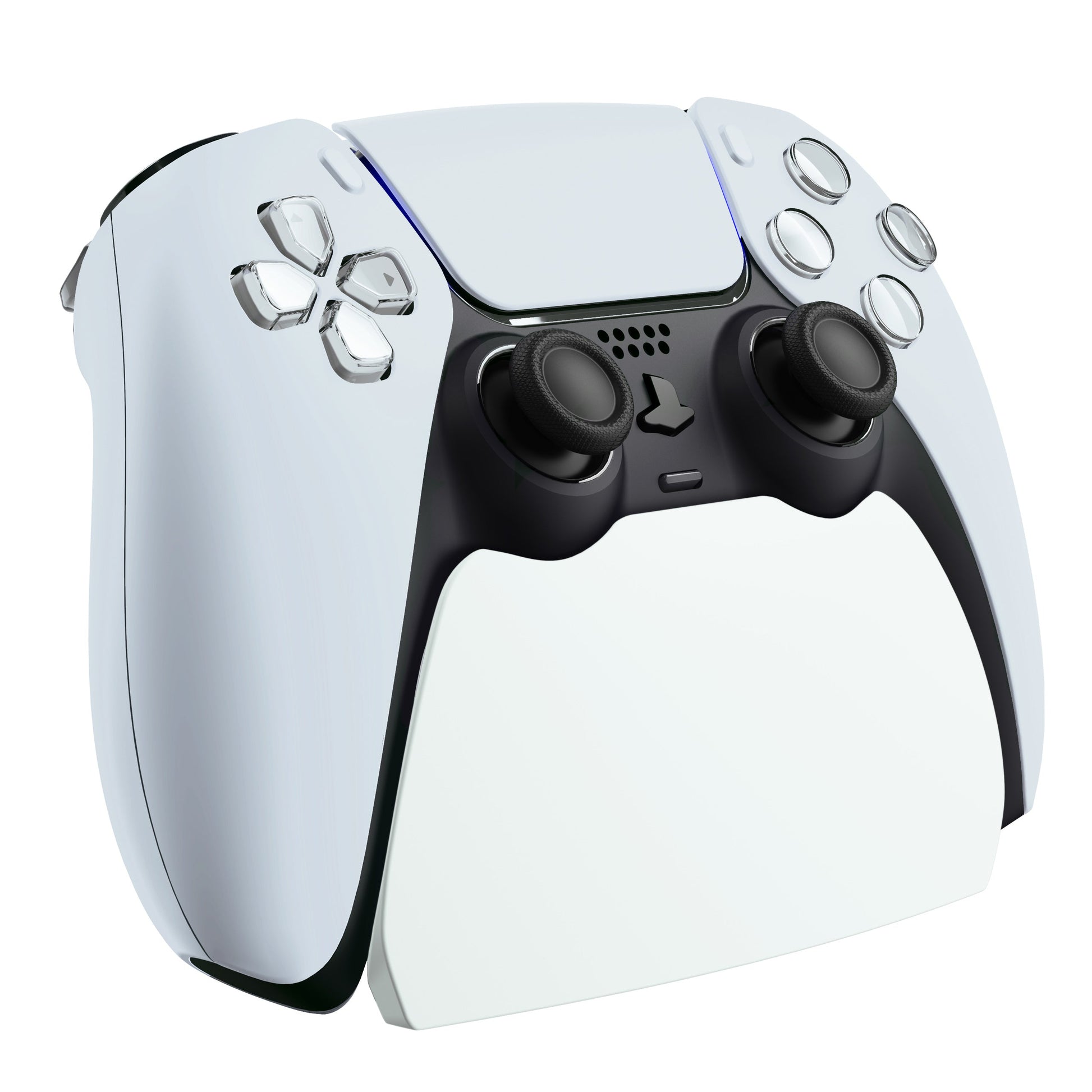 PlayVital Solid White Controller Display Stand for PlayStation 5, Gamepad Accessories Desk Holder for PS5 Controller with Rubber Pads - PFPJ004 PlayVital