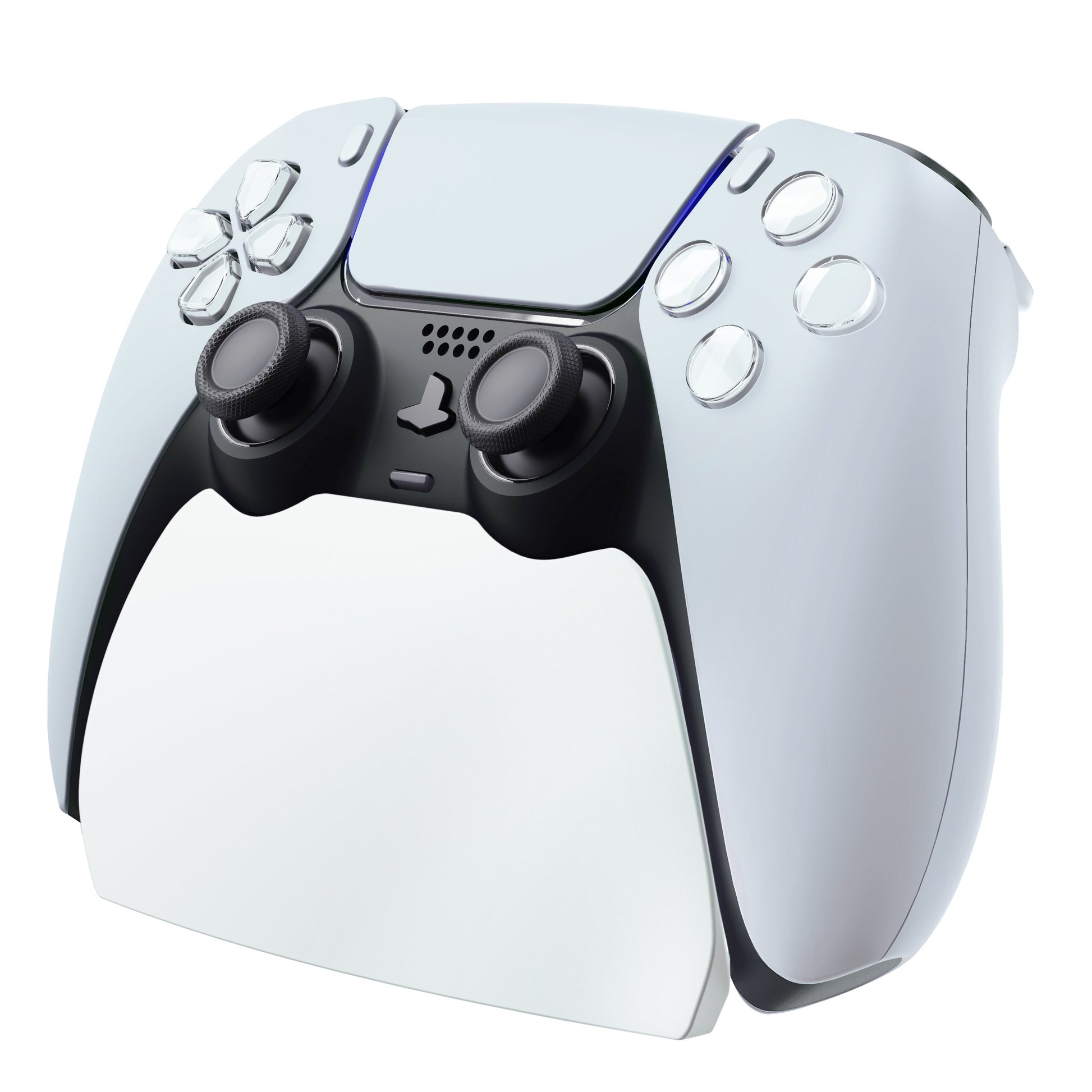 PlayVital Solid White Controller Display Stand for PlayStation 5, Gamepad Accessories Desk Holder for PS5 Controller with Rubber Pads - PFPJ004 PlayVital