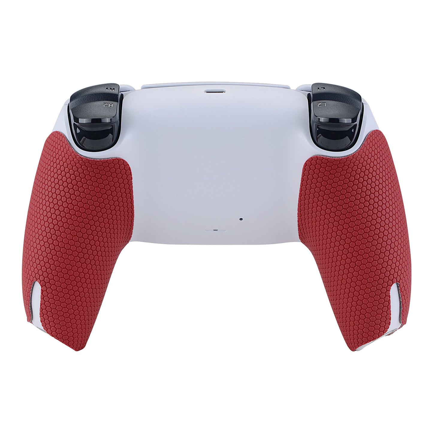 PlayVital Red Anti-Skid Sweat-Absorbent Controller Grip for PS5 Controller, Professional Textured Soft Rubber Pads Handle Grips for PS5 Controller - PFPJ005 PlayVital