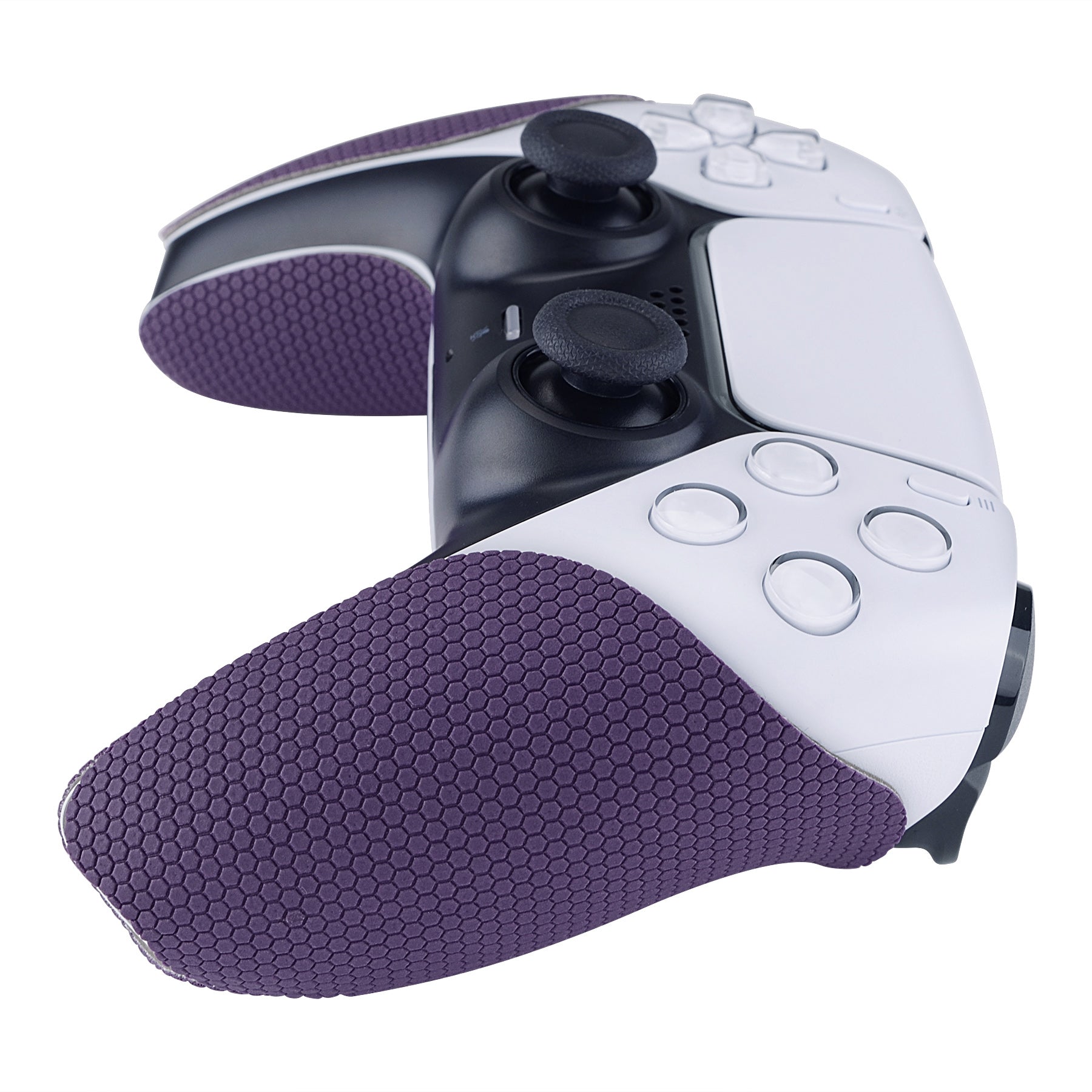 PlayVital Purple Anti-Skid Sweat-Absorbent Controller Grip for PS5 Controller, Professional Textured Soft Rubber Pads Handle Grips for PS5 Controller - PFPJ006 PlayVital