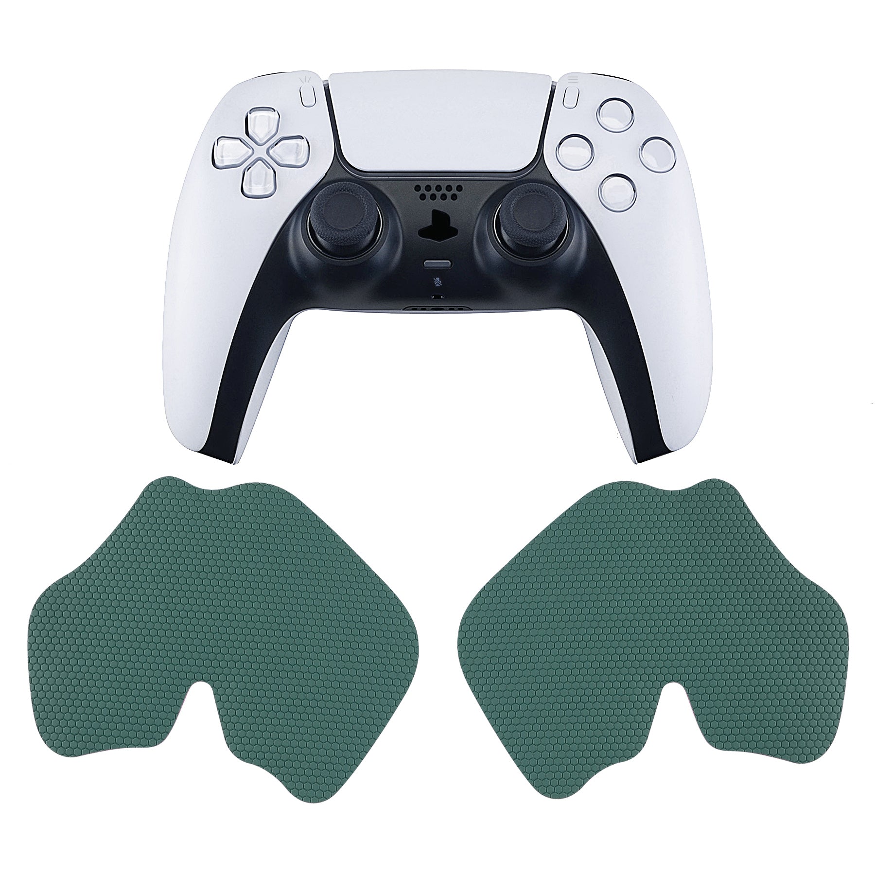 PlayVital Pine Green Anti-Skid Sweat-Absorbent Controller Grip for PS5 Controller, Professional Textured Soft Rubber Pads Handle Grips for PS5 Controller - PFPJ007 PlayVital