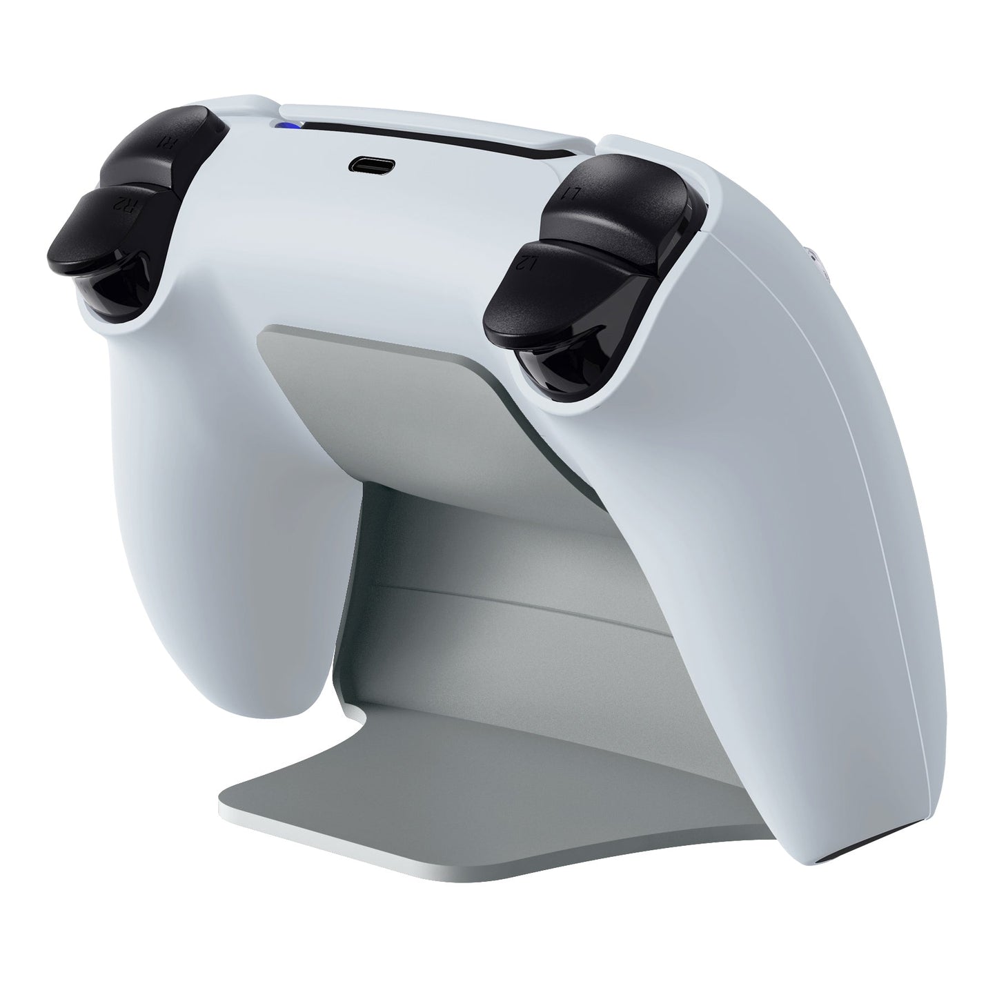 PlayVital Gray Controller Display Stand for PS5, Gamepad Accessories Desk Holder for PS5 Controller with Rubber Pads - PFPJ015 PlayVital