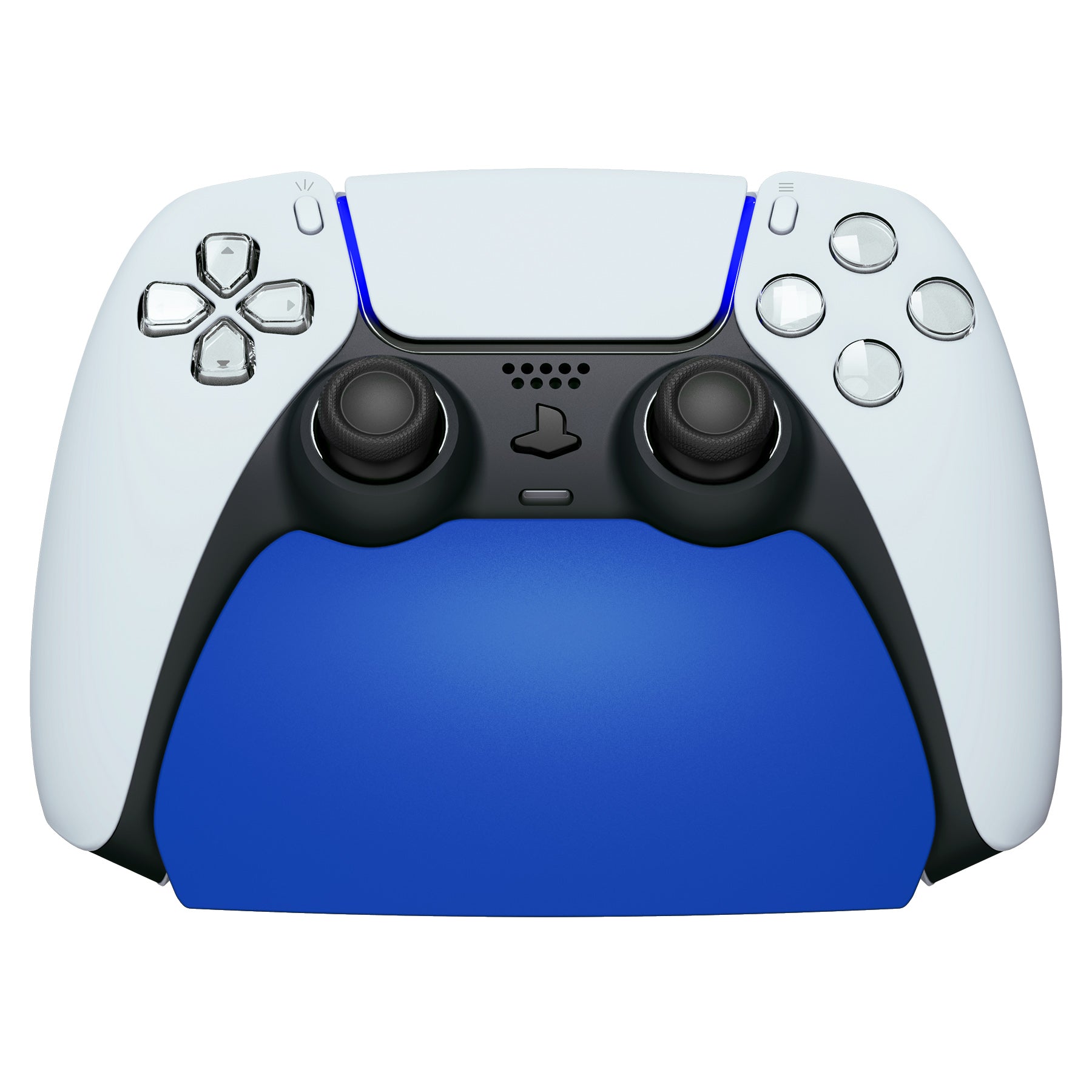 PlayVital Blue Controller Display Stand for PS5, Gamepad Accessories Desk Holder for PS5 Controller with Rubber Pads - PFPJ017 PlayVital