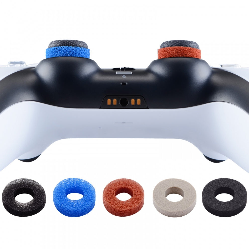 PlayVital 5 Pairs Aim Assist Target Motion Control Precision Rings for PS5, for PS4, Xbox Series X/S, Xbox One, Xbox 360, Switch Pro Controller - 5 Colors 3 Different Strength - PFPJ019 PlayVital