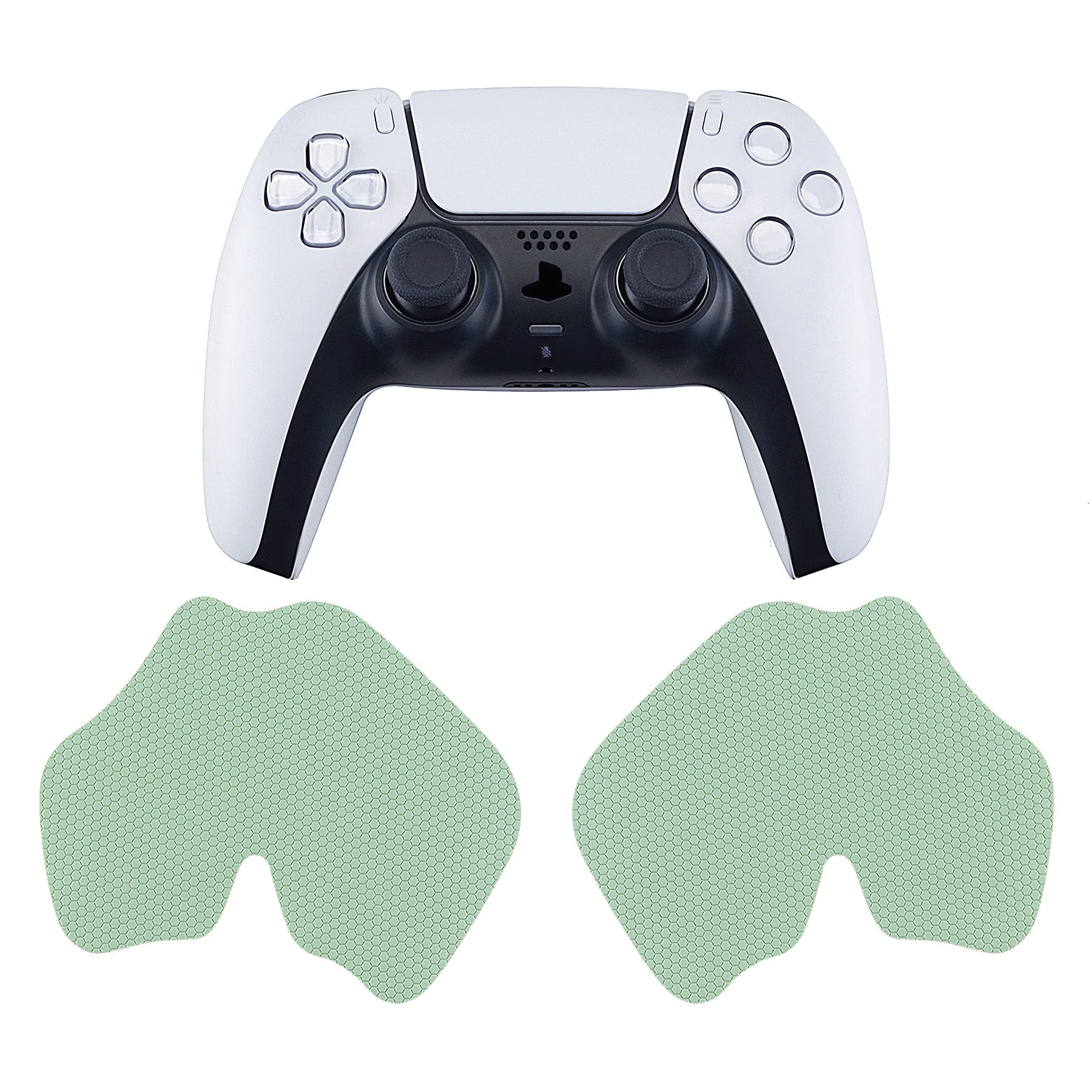 PlayVital Matcha Green Anti-Skid Sweat-Absorbent Controller Grip for PlayStation 5 Controller, Professional Textured Soft Rubber Pads Handle Grips for PS5 Controller - PFPJ025 PlayVital