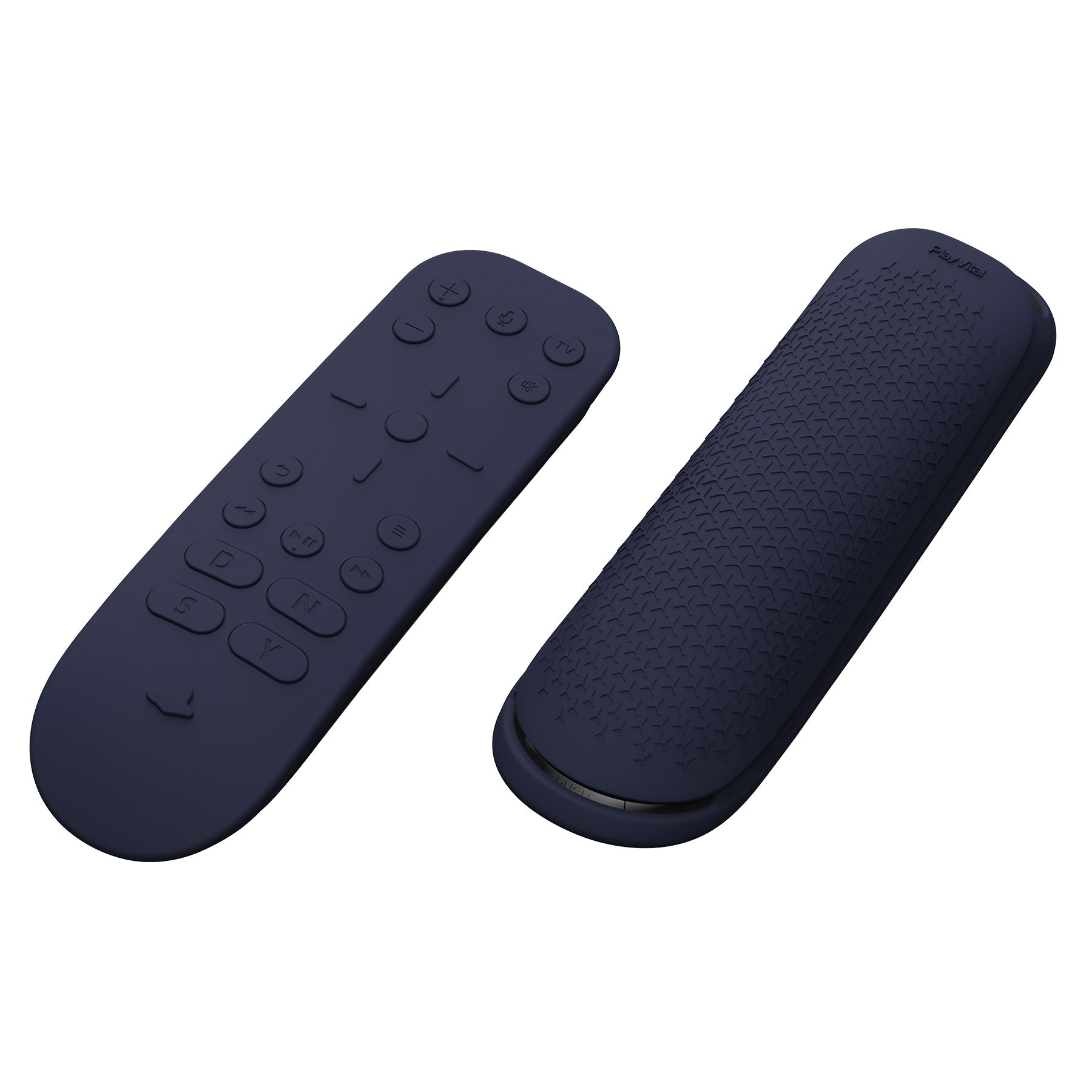 PlayVital Midnight Blue Silicone Protective Remote Case for PS5 Media Remote Cover, Ergonomic Design Full Body Protector Skin for PS5 Remote Control - PFPJ038 PlayVital