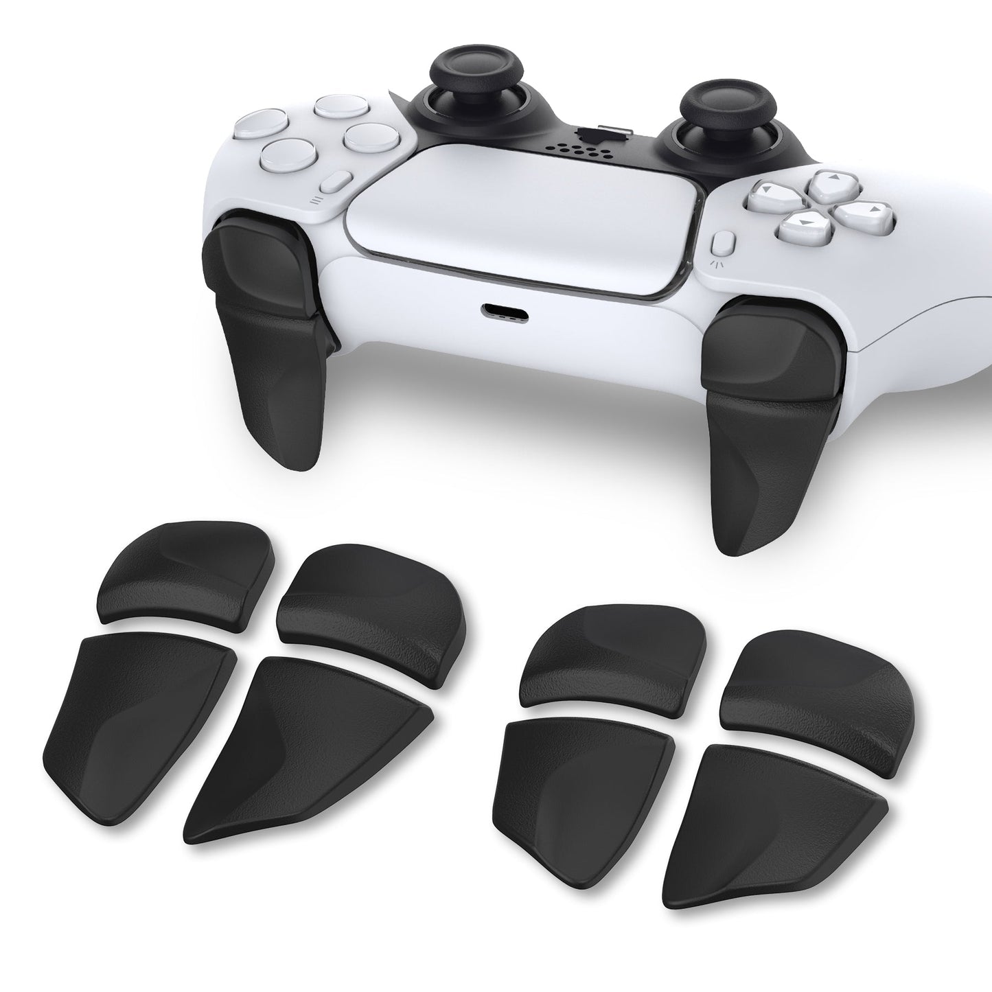 PlayVital Black 2 Pair Shoulder Buttons Extension Triggers for PS5 Controller, Game Improvement Adjusters for PS5 Controller, Bumper Trigger Extenders for PS5 Controller - PFPJ039 PlayVital