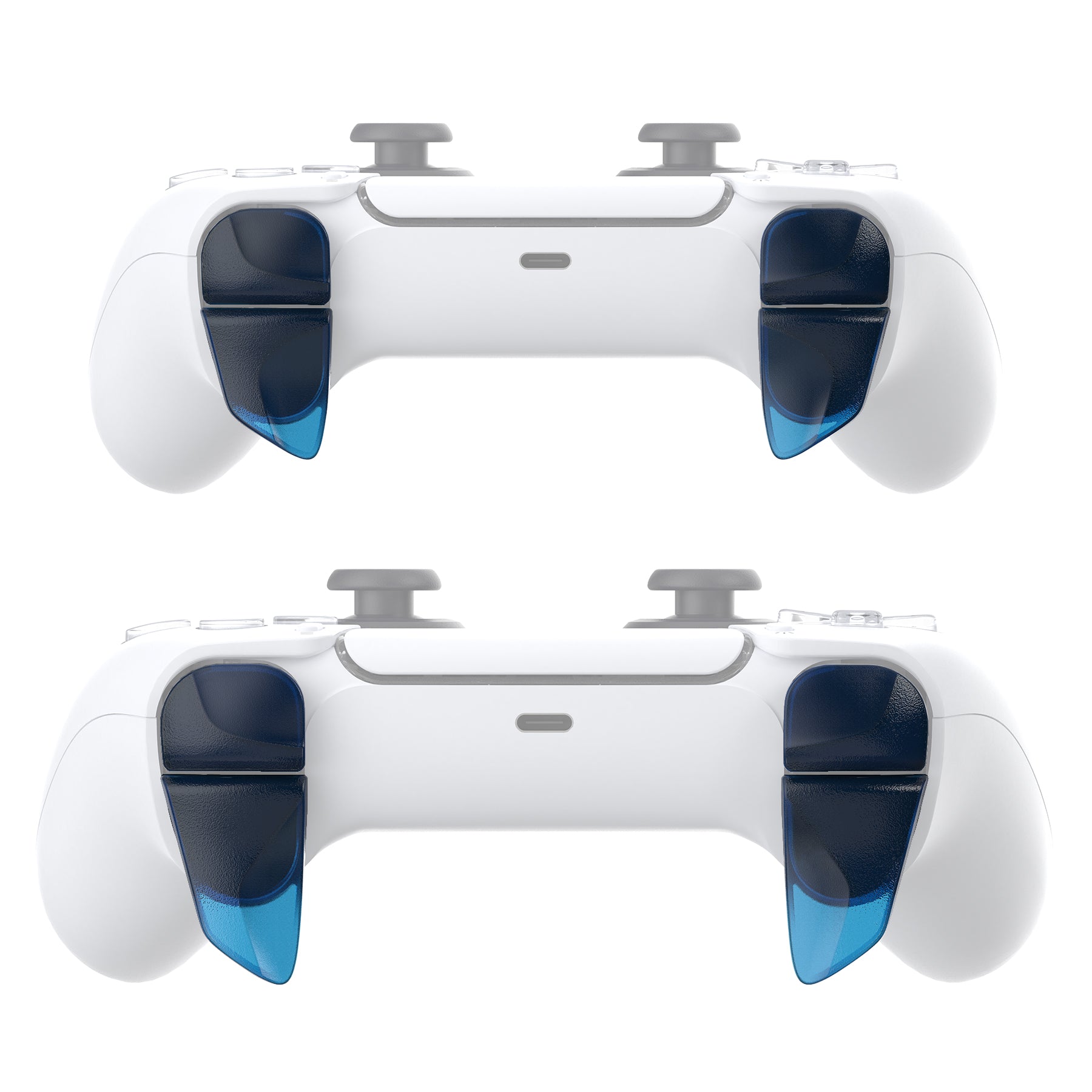 PlayVital Clear Blue 2 Pair Shoulder Buttons Extension Triggers for PS5 Controller, Game Improvement Adjusters for PS5 Controller, Bumper Trigger Extenders for PS5 Controller - PFPJ043 PlayVital