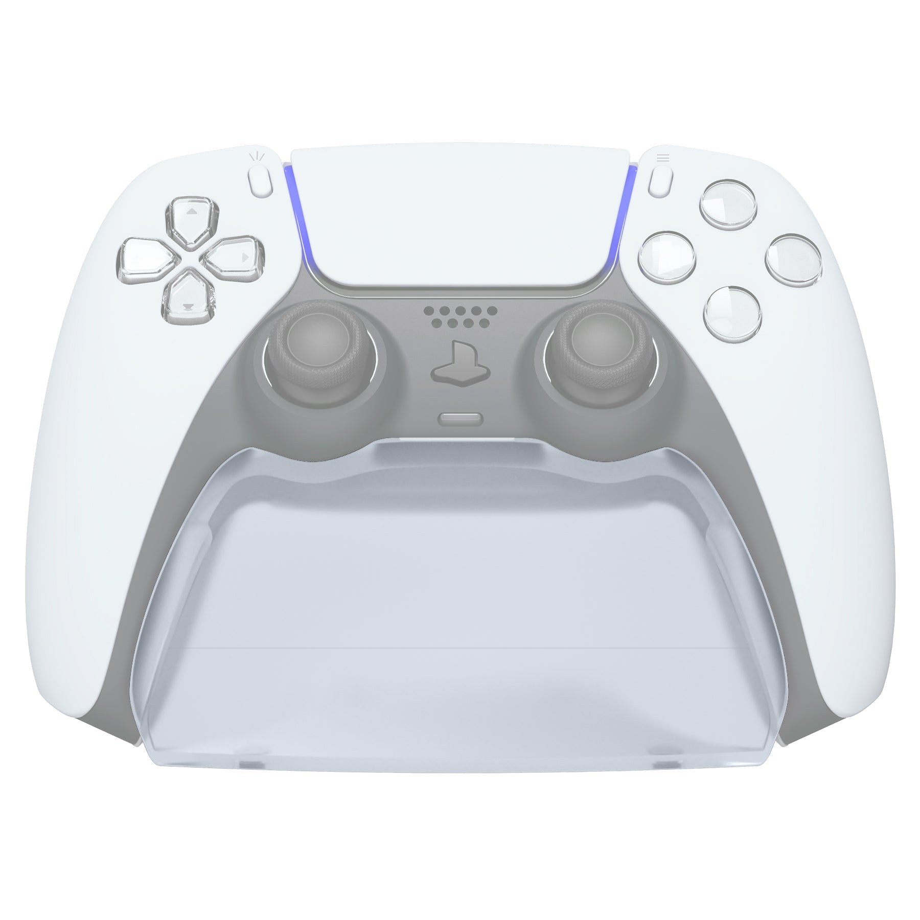 PlayVital Semi Transparent Game Controller Stand for PS5, Gamepad Stand for PS5, Display Desk Holder for PS5 Controller with Rubber Pads - PFPJ053 PlayVital