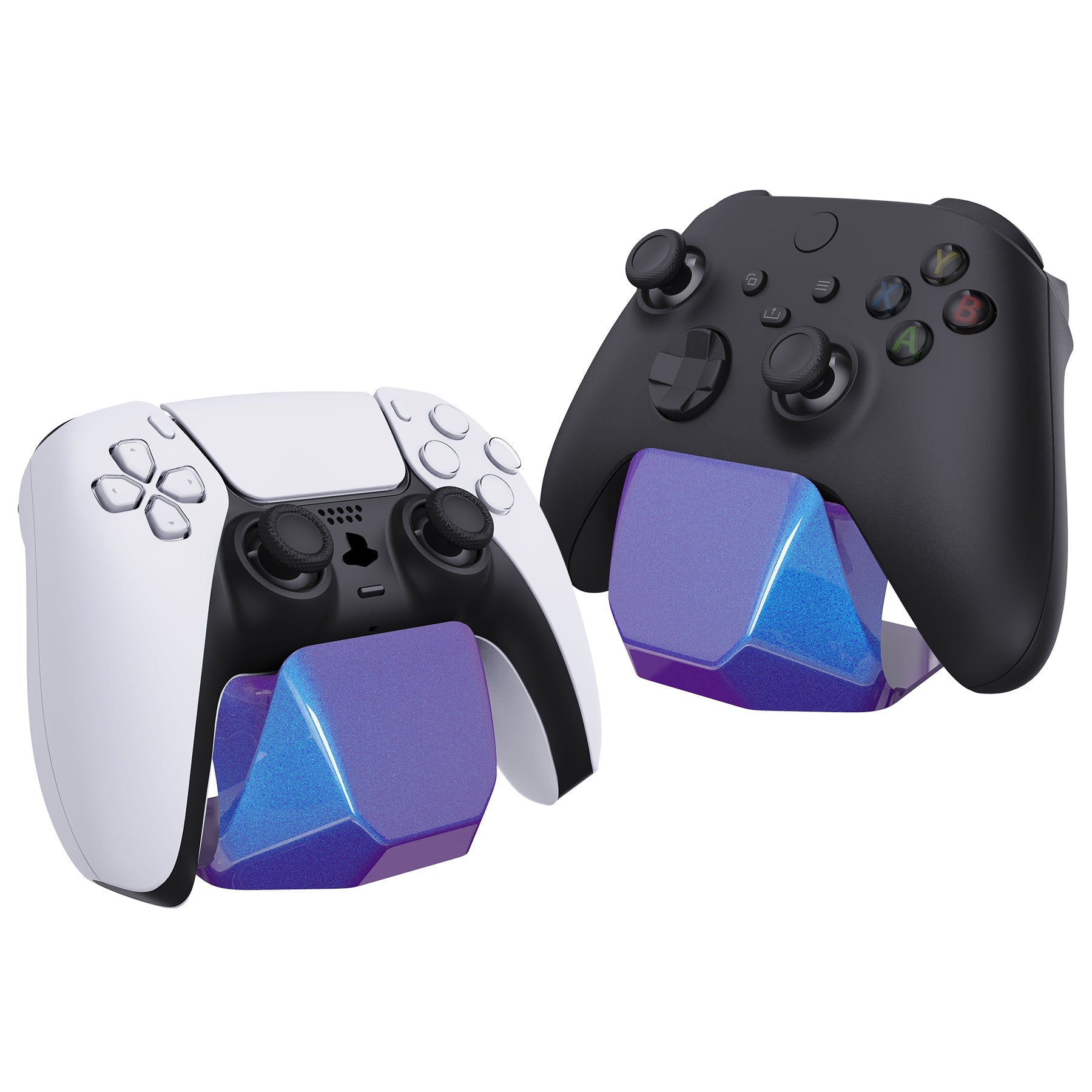 PlayVital Chameleon Purple Blue Universal Game Controller Stand for Xbox Series X/S Controller, Gamepad Stand for PS5/4 Controller, Display Stand Holder for Xbox Controller - PFPJ058 PlayVital