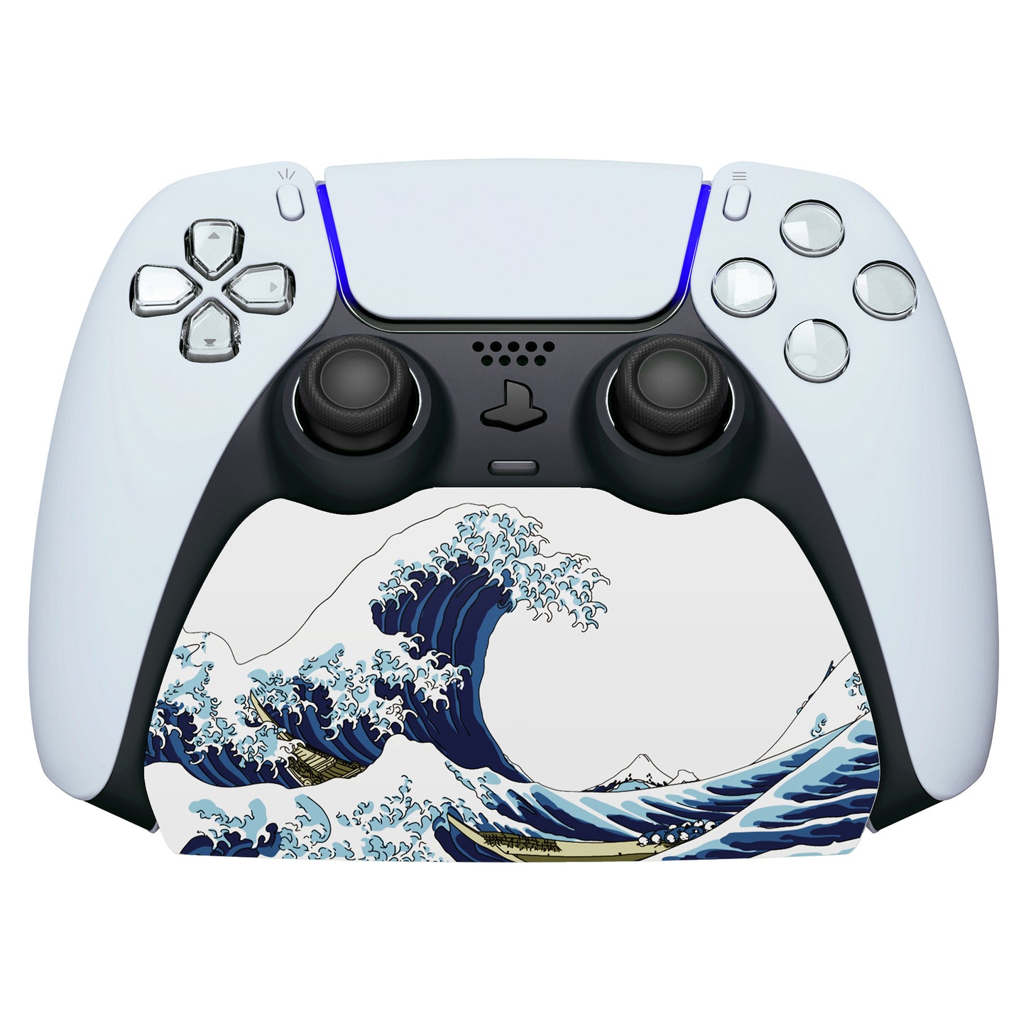 PlayVital The Great Wave Game Controller Stand for PS5, Gamepad Stand for PS5, Display Desk Holder for PS5 Controller with Rubber Pads - PFPJ059 PlayVital
