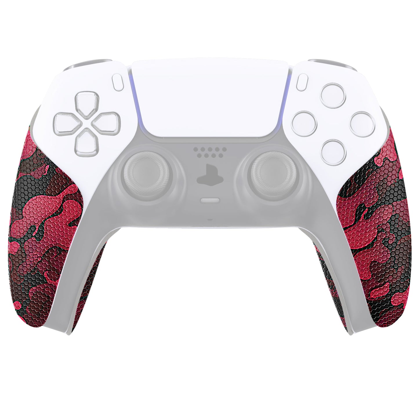 PlayVital Anti-Skid Sweat-Absorbent Controller Grip for PS5 Controller, Professional Textured Soft Rubber Pads Handle Grips for PS5 Controller - Black Red Camouflage - PFPJ065 PlayVital