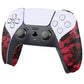 PlayVital Anti-Skid Sweat-Absorbent Controller Grip for PS5 Controller, Professional Textured Soft Rubber Pads Handle Grips for PS5 Controller - Black Red Camouflage - PFPJ065 PlayVital