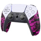 PlayVital Anti-Skid Sweat-Absorbent Controller Grip for PS5 Controller, Professional Textured Soft Rubber Pads Handle Grips for PS5 Controller - Rose Red Black Camouflage - PFPJ066 PlayVital