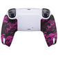 PlayVital Anti-Skid Sweat-Absorbent Controller Grip for PS5 Controller, Professional Textured Soft Rubber Pads Handle Grips for PS5 Controller - Rose Red Black Camouflage - PFPJ066 PlayVital