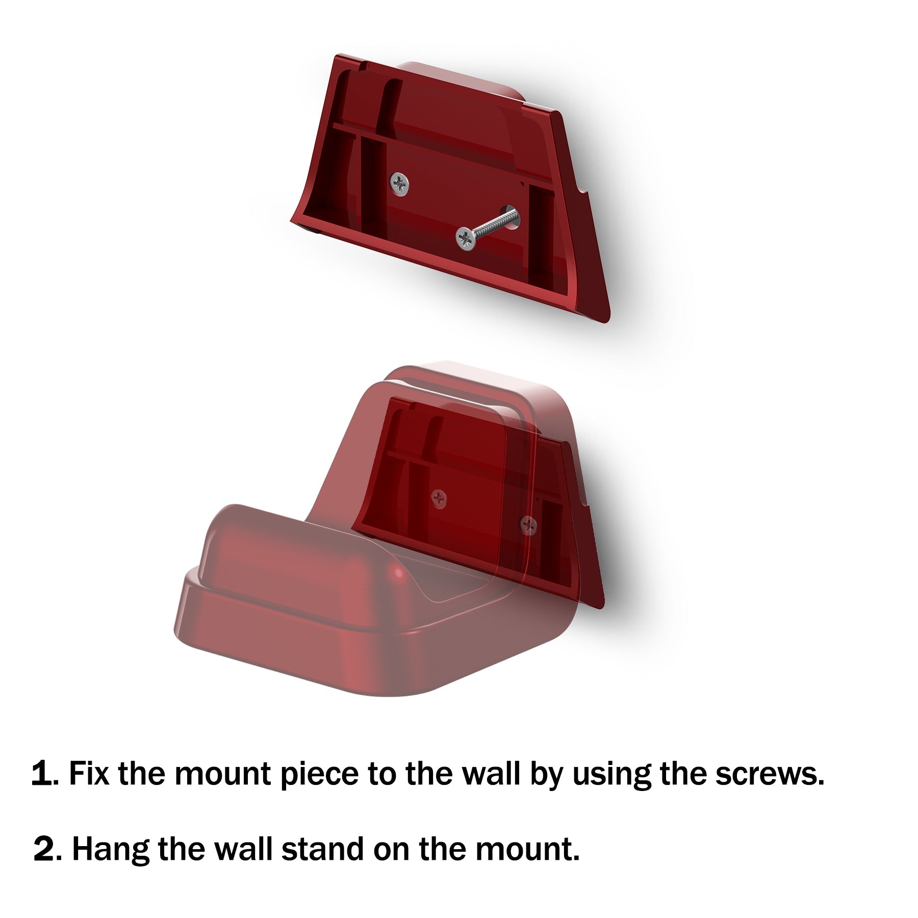 PlayVital Universal Game Controller Wall Mount for ps5 & Headset, Wall Stand for Xbox Series Controller, Wall Holder for Nintendo Switch Pro Controller, Dedicated Console Hanger Mode for ps5 - Scarlet Red - PFPJ070 PlayVital