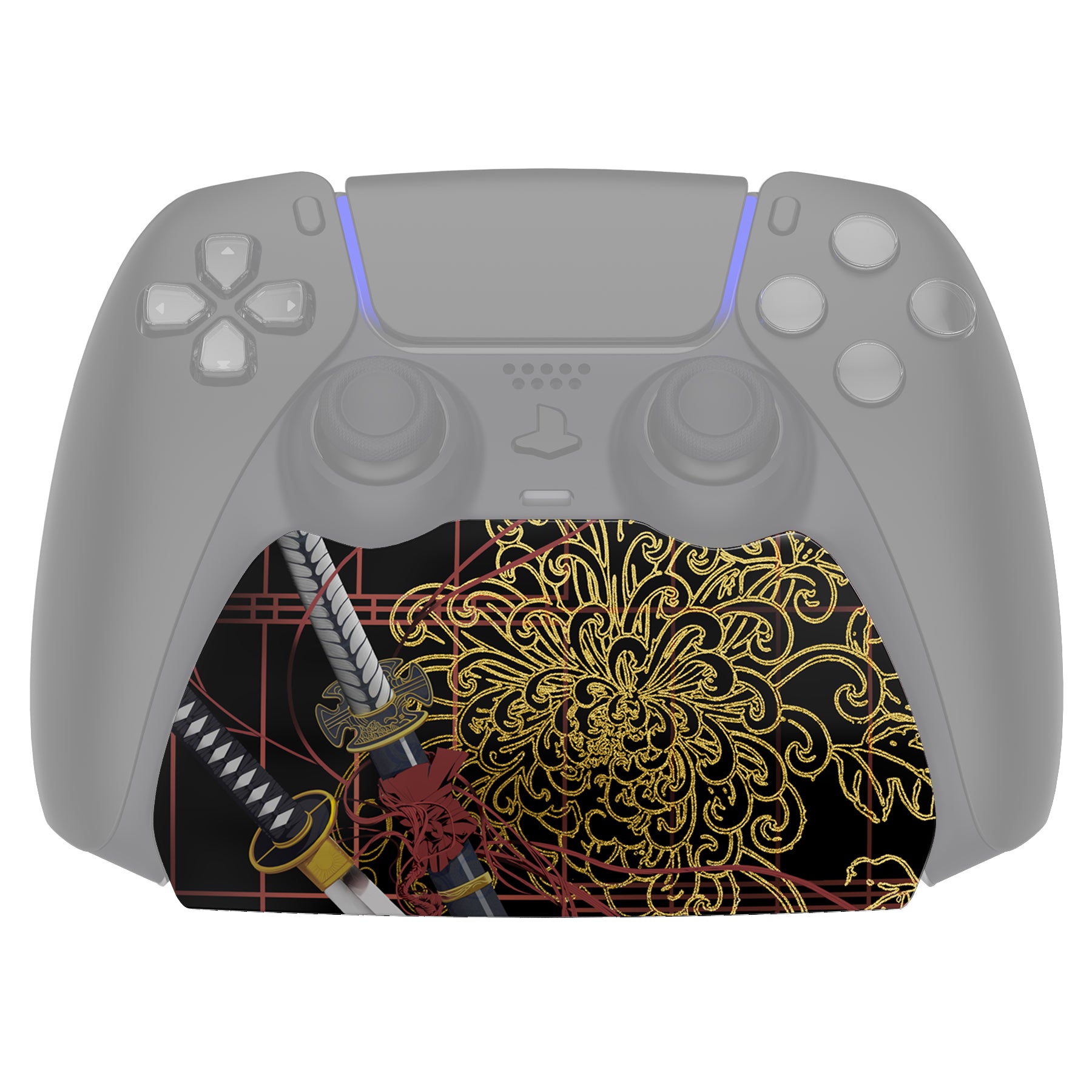 PlayVital Swords of Samurai Game Controller Stand for PS5, Gamepad Stand for PS5, Display Desk Holder for PS5 Controller with Rubber Pads - PFPJ072 PlayVital