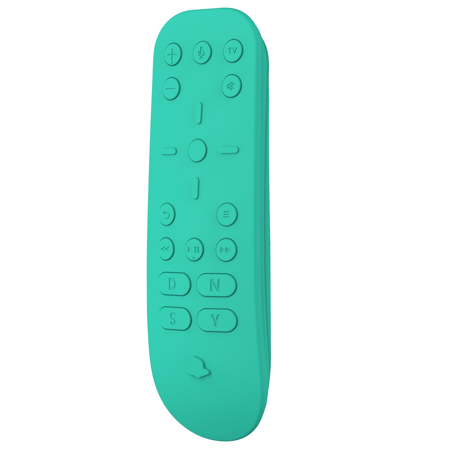 PlayVital Aqua Green Silicone Protective Remote Case for PS5 Media Remote Cover, Ergonomic Design Full Body Protector Skin for PS5 Remote Control - PFPJ075 PlayVital