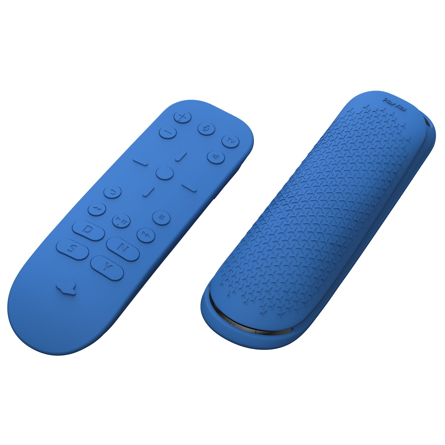 PlayVital Blue Silicone Protective Remote Case for PS5 Media Remote Cover, Ergonomic Design Full Body Protector Skin for PS5 Remote Control - PFPJ077 PlayVital