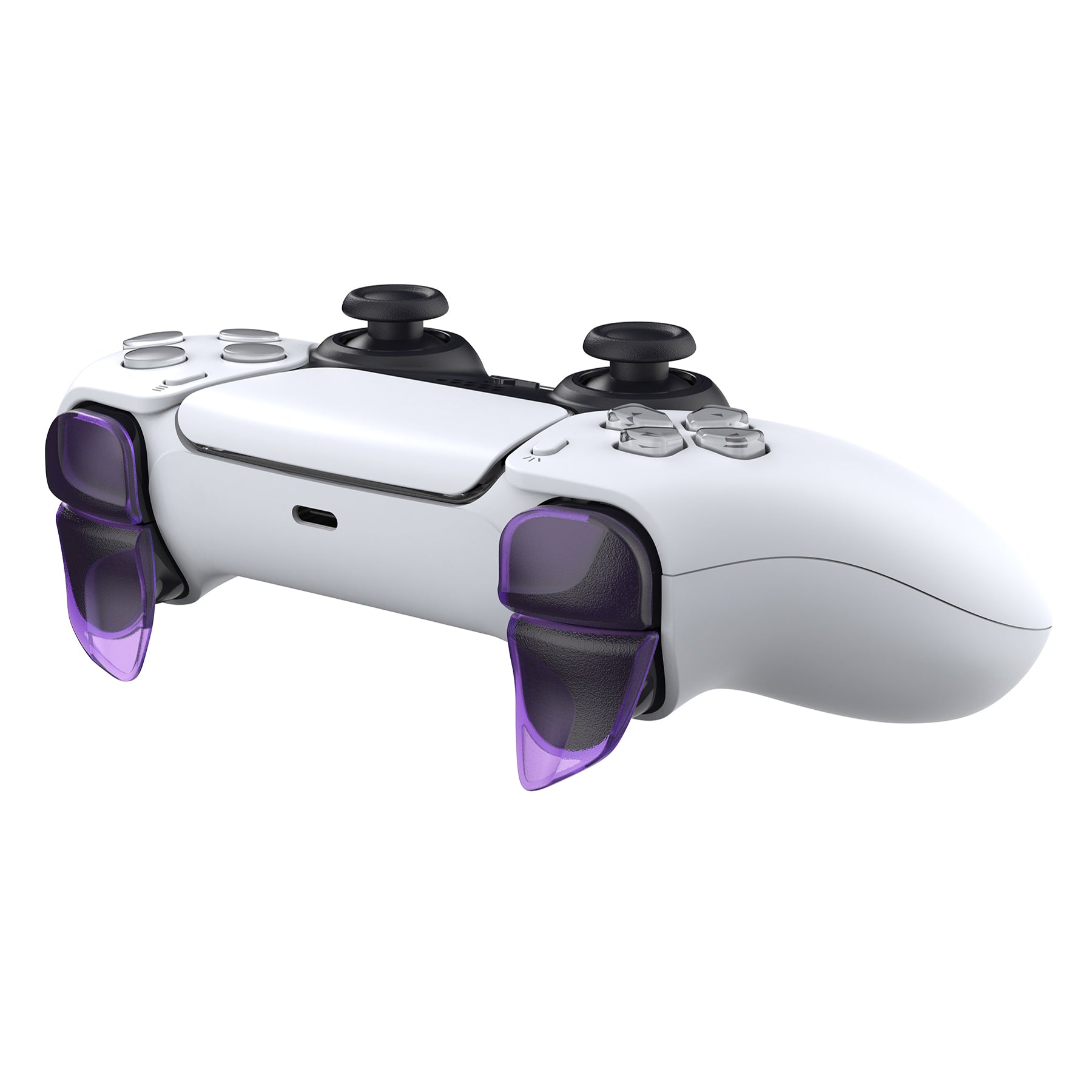 PlayVital Clear Atomic Purple 2 Pair Shoulder Buttons Extension Triggers for PS5 Controller, Game Improvement Adjusters for PS5 Controller, Bumper Trigger Extenders for PS5 Controller - PFPJ087 PlayVital