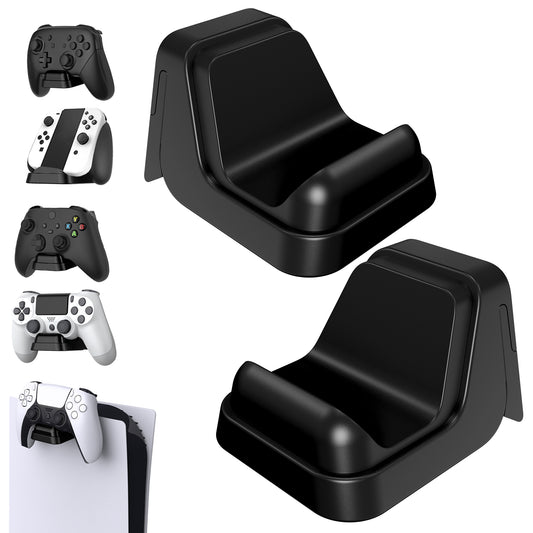 PlayVital 2 Pack Universal Game Controller Wall Mount for ps5 & Headset, Wall Stand for Xbox Series Controller, Wall Holder for Switch Pro Controller, Dedicated Console Hanger Mode for ps5 - Black - PFPJ092 playvital