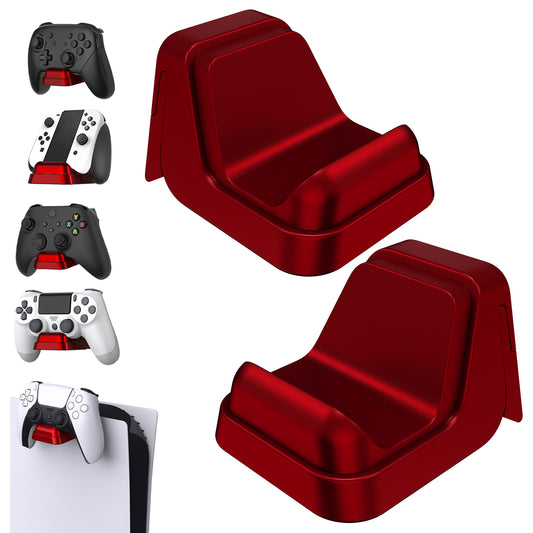PlayVital 2 Pack Universal Game Controller Wall Mount for ps5 & Headset, Wall Stand for Xbox Series Controller, Wall Holder for Switch Pro Controller, Dedicated Console Hanger Mode for ps5 - Scarlet Red - PFPJ094 playvital