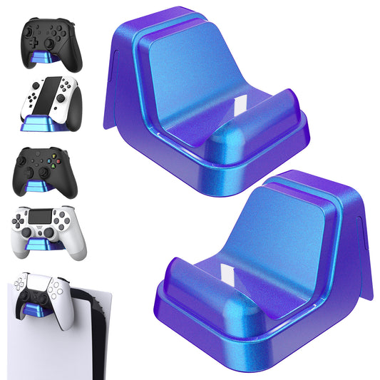 PlayVital 2 Pack Universal Game Controller Wall Mount for ps5 & Headset, Wall Stand for Xbox Series Controller, Wall Holder for Switch Pro Controller, Dedicated Console Hanger Mode for ps5 - Chameleon Purple Blue - PFPJ095 playvital