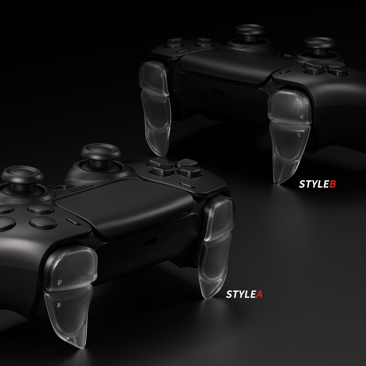 PlayVital Blade 2 Pair Shoulder Buttons Extension Triggers for ps5 Controller, Game Improvement Adjusters for ps5 Controller, Bumper Trigger Extenders for ps5 Controller - Semi-Transparent Clear - PFPJ104 PlayVital