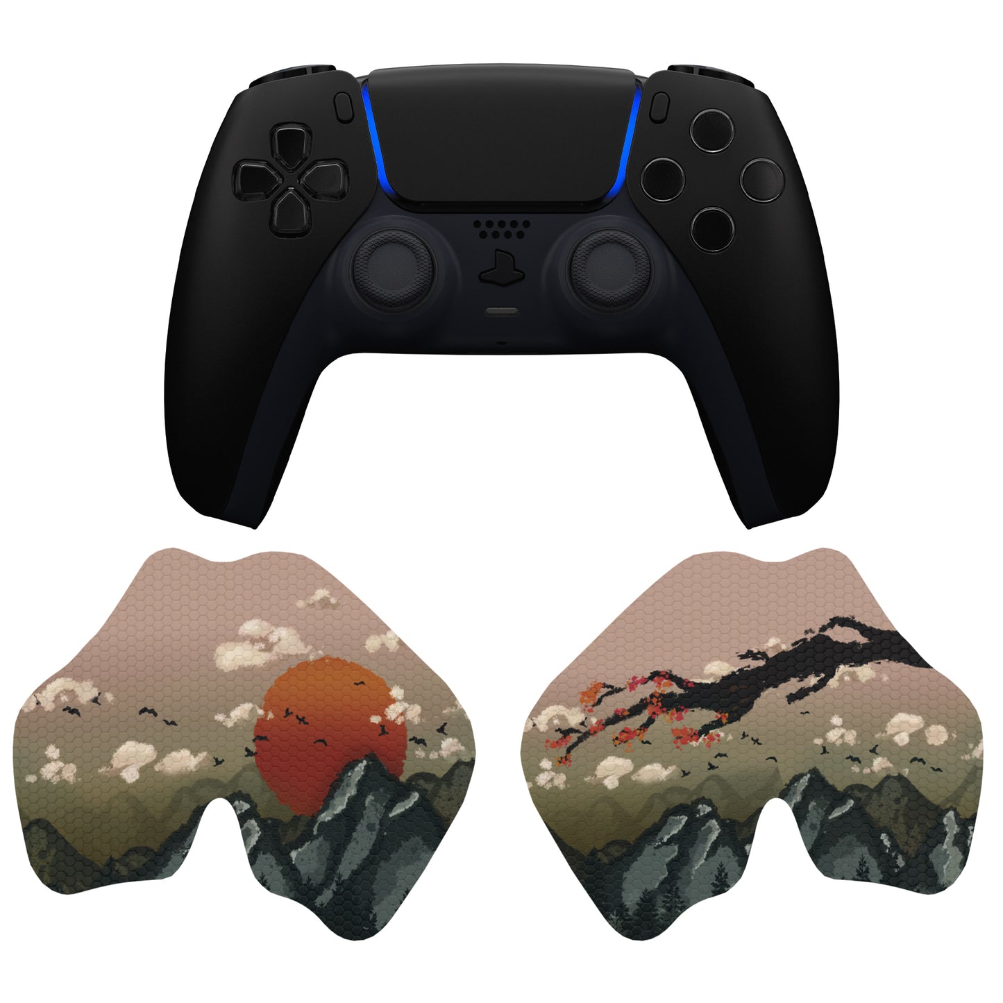PlayVital View of Rising Sun Anti-Skid Sweat-Absorbent Controller Grip for PS5 Controller, Professional Textured Soft Rubber Pads Handle Grips for PS5 Controller - PFPJ107 PlayVital